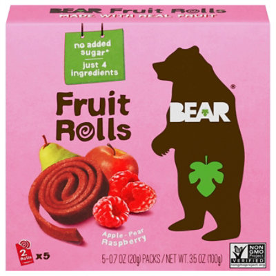 BEAR Fruit Rolls Raspberry Multipack - 5-0.7 Oz - Image 2