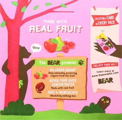 BEAR Fruit Rolls Raspberry Multipack - 5-0.7 Oz - Image 5