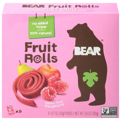 BEAR Fruit Rolls Raspberry Multipack - 5-0.7 Oz