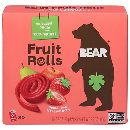 BEAR Fruit Rolls Strawberry Multipack - 5-0.7 Oz - Image 3