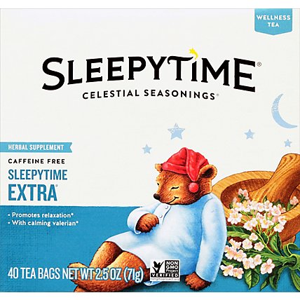Celestial Seasonings Sleepytime Herbal Tea Extra Caffeine Free Tea Bags Box - 40 Count - Image 2