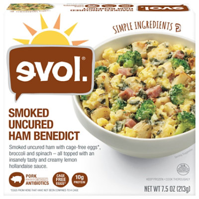 Evol Bowl Ham Benedict Smoked Uncured - 7.5 Oz