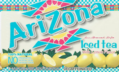 Arizona Lemon Decaf Tea - 8-6.75 Fl. Oz. - Image 2