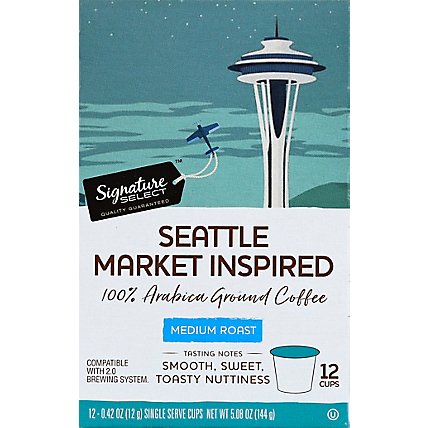 Signature SELECT Coffee Pods Seattle Market Inspired - 12-0.42 Oz - Image 2