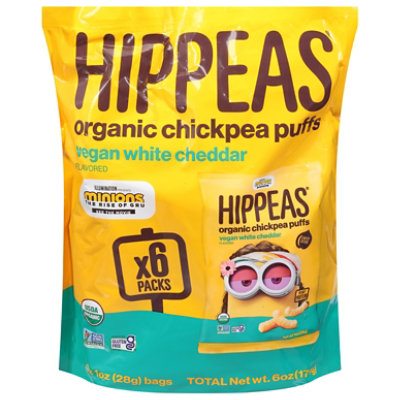 Hippeas Organic Puffs Chickpea Vegan White Cheddar 6 Count - 0.6 Oz - Image 3