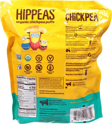 Hippeas Organic Puffs Chickpea Vegan White Cheddar 6 Count - 0.6 Oz - Image 6