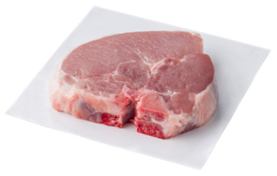 Meat Service Counter Open Nature Pork Loin Chop Bone In - 1 LB