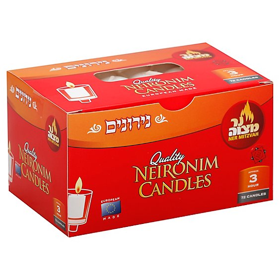 Ner Mitz 3 Hour Neironim Candle - 72 Count