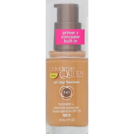 Covergirl Queen Collection All Day Flawless Foundation  Spf 20 Brulee 1 Fz - 1Oz - Image 2