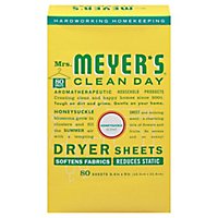 Mrs. Meyers Clean Day Dryer Sheets Honeysuckle Scent (Pack of 80) - Image 3
