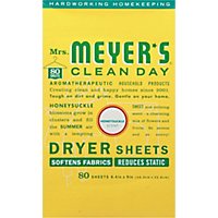 Mrs. Meyers Clean Day Dryer Sheets Honeysuckle Scent (Pack of 80) - Image 2