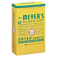 Mrs. Meyers Clean Day Dryer Sheets Honeysuckle Scent (Pack of 80) - Image 1