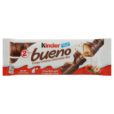 Kinder Bueno Milk Chocolate 1.52 - Oz Cream And Bar Candy Hazelnut Randalls 