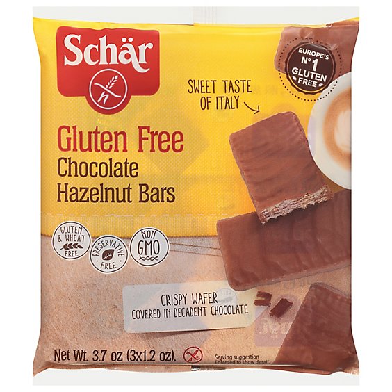 Schar Chocolate Hazelnut Bars Gluten Free Wheat Free - 3.7 Oz