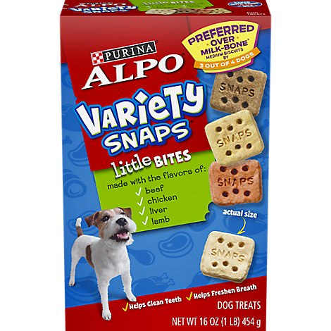 Alpo Variety Snaps Beef Chicken Liver & Lamb Dog Treats - 16 Oz