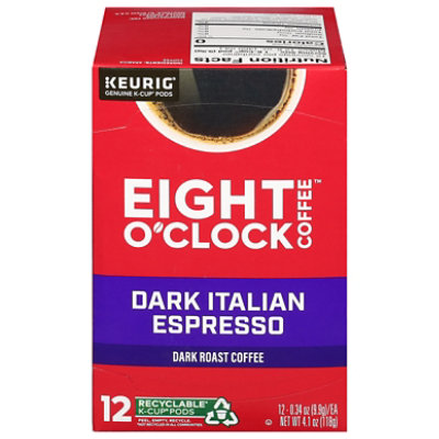 Eight OClock Coffee K Cup Pods Dark Roast Dark Italian Roast 12 Count - 4.1 Oz - Image 3