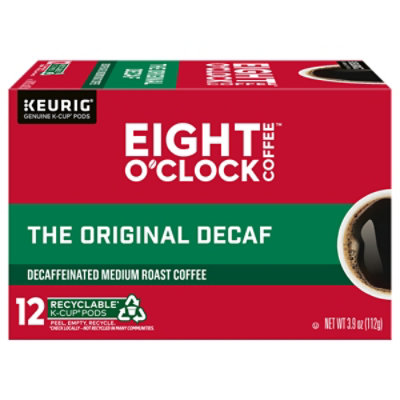 Eight OClock Coffee Medium Roast The Original Decaf K Cup Pods 12 0.34 Oz jewelosco