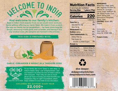 Deep Indian Kitchen Garlic Naan - 8 Oz - Image 6