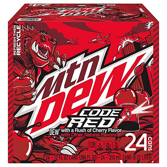 Mountain Dew Code Red Cube - 24-12 Fl. Oz.