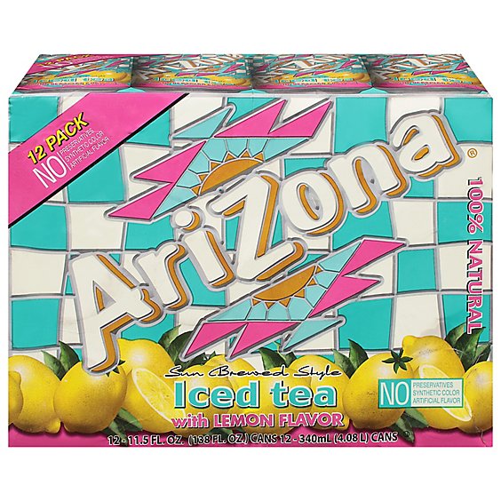 AriZona Iced Tea W Lemon - 12-11.5 Fl. Oz.