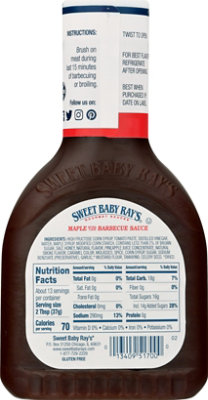 Sweet Baby Rays Maple Bbq Sauce - 18 Oz - Image 5