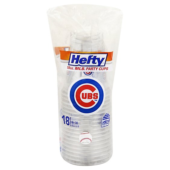 Hefty Party Cups 18 Ounce MLB Cubs Bag - 18 Count