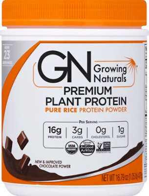 Growing Naturals Protein Rice Powder Chocolate - 16.8 Oz - Image 2