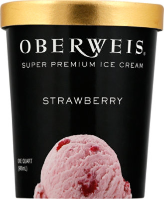 Oberweis Strawberry Ice Cream - 32 Oz - Image 2