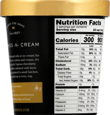 Oberweis Cookies & Cream Ice Cream - 16 Oz - Image 6