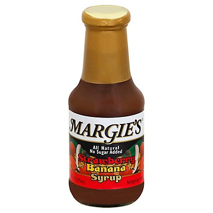 Margies Strawberry/Banana Syrup - 10 Oz - Image 1