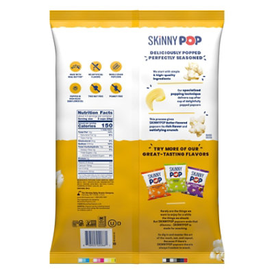 SkinnyPop Butter Popcorn Grocery Size Bag - 4.4 Oz - Image 2