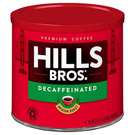Hills Brothers Decaffeinated Medium Roast Ground Coffee - 23 Oz