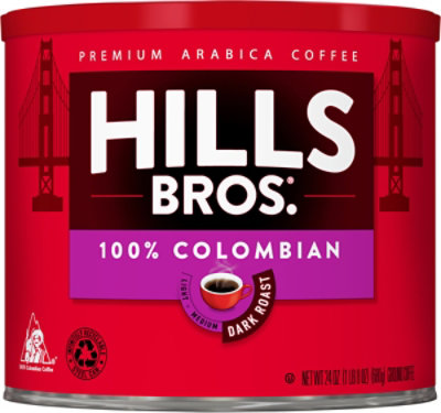 Hills Brothers Colombian Dark Roast Ground Coffee - 24 Oz - Image 2