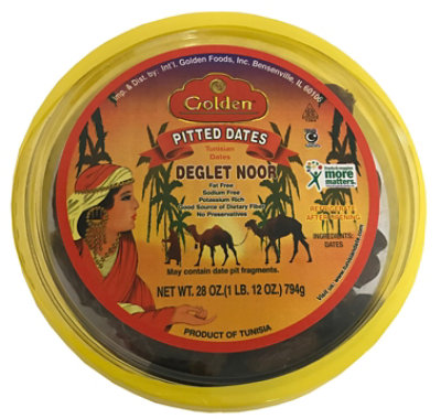 Golden Deglet Noor Dates - 28 Oz - Image 1