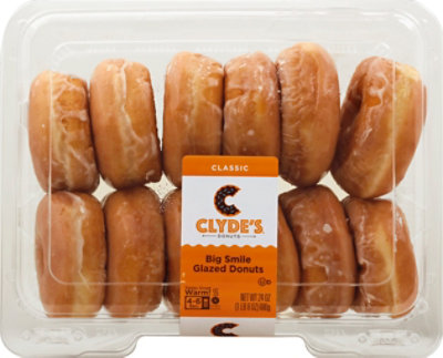 Clydes Glazed Donuts Big Smile 12 Count - Each - Image 2