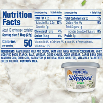 Philadelphia Chive Whipped Cream Cheese Spread Tub - 7.5 Oz - Image 7