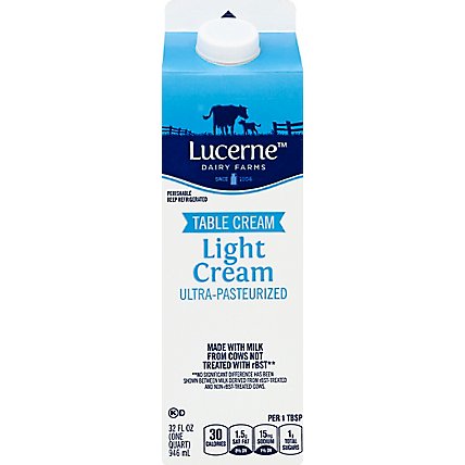 Lucerne Light Cream Ultra Pasteurized - 32 Oz - Image 2