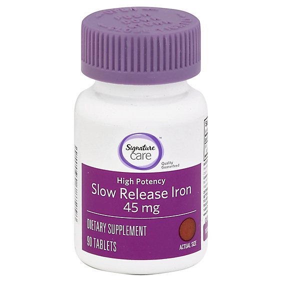 Signature Care High Pot Slow Release Iron 45 Mg - 90 Count