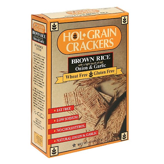 Hol Grain Rice Cracker Onion Gluten Free - 4.5 Oz