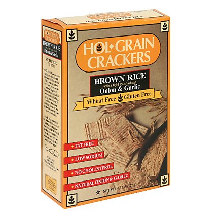 Hol Grain Rice Cracker Onion Gluten Free - 4.5 Oz - Image 1