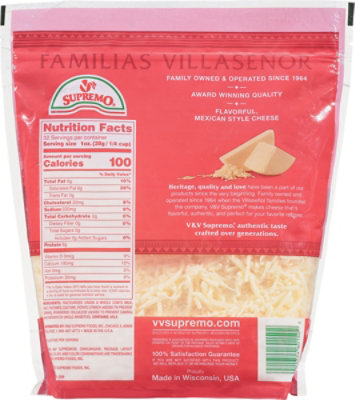 V&V Supremo Chihuahua Shredded Cheese - 32 Oz - Image 6