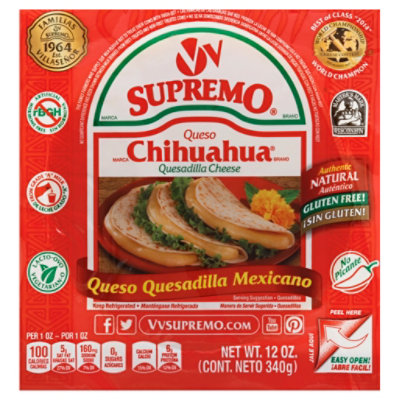 V&V Supremo Chihuahua Mexican Style Quesadilla Melting Cheese - 12 Oz ...