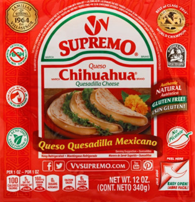 V&V Supremo Chihuahua Mexican Style Quesadilla Melting Cheese - 12 Oz - Image 2