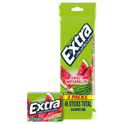 EXTRA Watermelon Sugar Free Chewing Gum - 3-15 Count