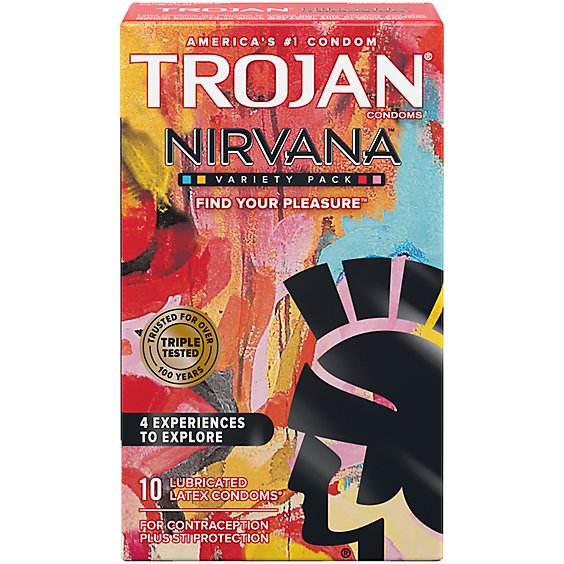 Trojan Nirvana Assorted Lubricated Condoms Variety Pack - 10 Count