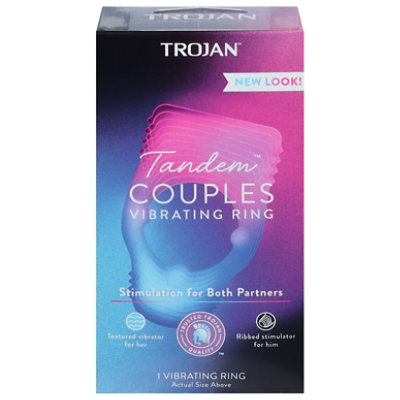 Trojan Vibrations Tandem Couples Vibrating Ring Personal Massager - Each
