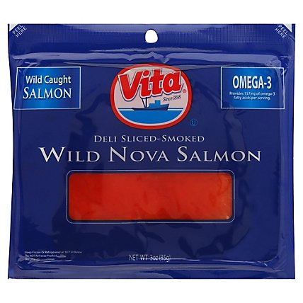 Vita Sliced Smoked Salmon - 3 Oz - Image 1