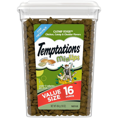  TEMPTATIONS MixUps Crunchy And Soft Catnip Fever Flavor Cat Treats - 16 Oz 