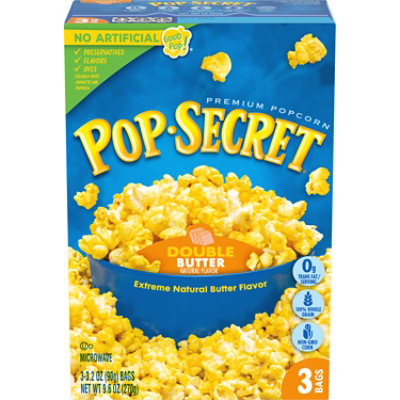 Pop Secret Double Butter Microwave Popcorn 3 Count - 3.2 Oz - Image 1