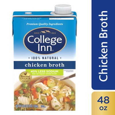 College Inn Broth Chicken Fat Free & Lower Sodium - 48 Oz - Image 1